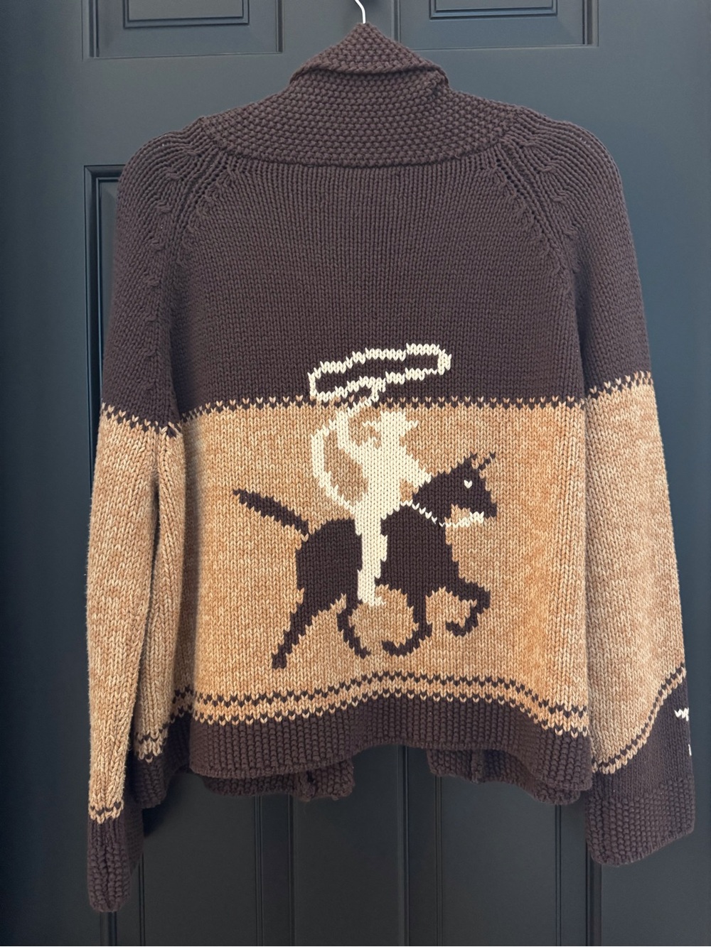 RARE 2020 THE GREAT Cowgirl Cardigan Sweater Russet Brown Size 1 Coveted HTF - Picture 5 of 15